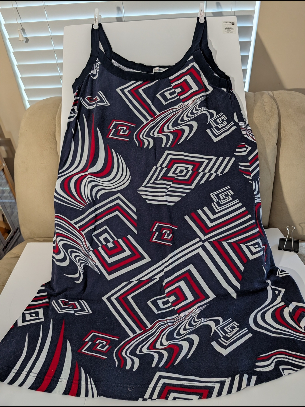 Women's Navy Geometric Dress - Birlik